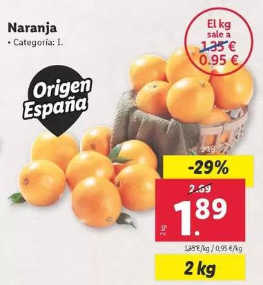 Oferta de Naranja por 1,89€ en Lidl