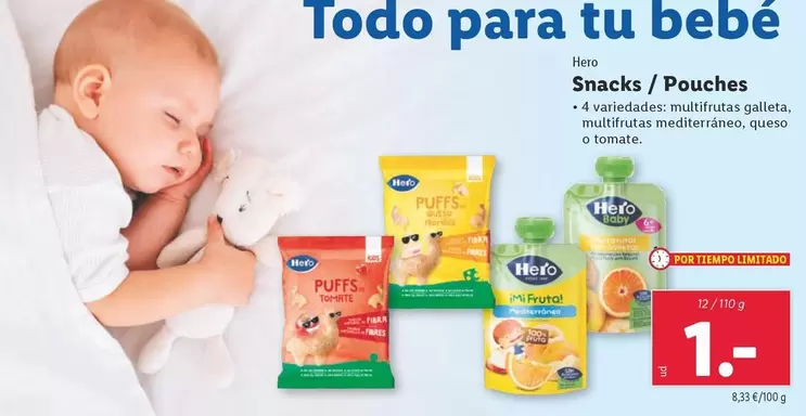 Oferta de Hero - Snacks/ Pouches por 1€ en Lidl