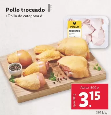 Oferta de Pollo Troceado por 3,15€ en Lidl