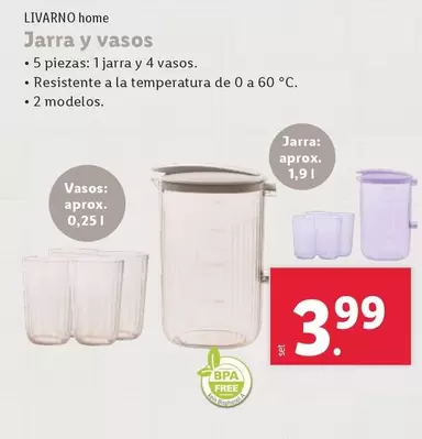 Oferta de Livarno Home - Jarra Y Vasos por 3,99€ en Lidl