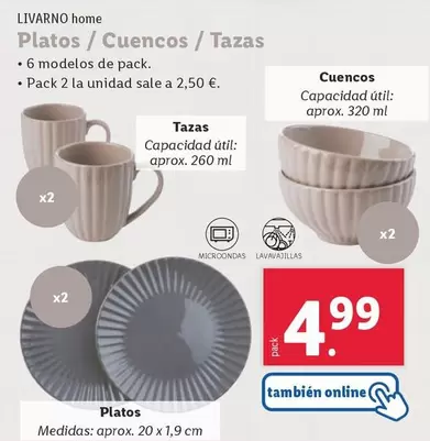 Oferta de Livarno Home - Platos / Cuencos / Tazas por 4,99€ en Lidl