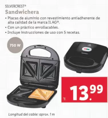 Oferta de SilverCrest - Sandwichera por 13,99€ en Lidl