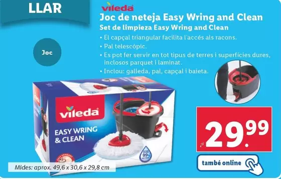 Oferta de Vileda - Set De Limpieza Easy Wring And Clean por 29,99€ en Lidl