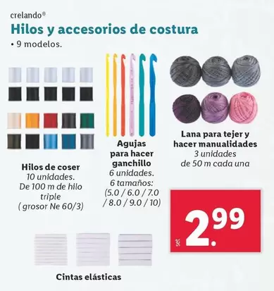 Oferta de Crelando - Hilos Y Accesorios De Costura por 2,99€ en Lidl