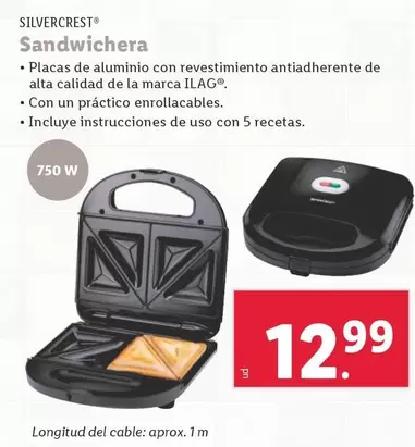 Oferta de SilverCrest - Sandwichera por 12,99€ en Lidl