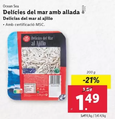 Oferta de Ocean sea - Delicias Del Mar Al Ajillo por 1,49€ en Lidl