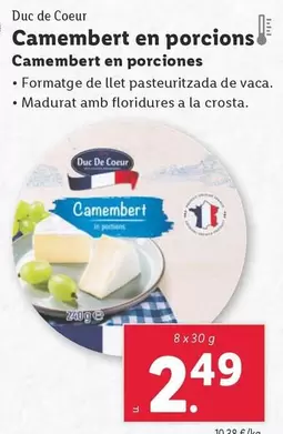 Oferta de Duc De Coeur - Camembert En Porciones por 2,49€ en Lidl