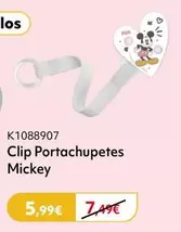 Oferta de Clip Portachupetes Mickey por 5,99€ en Prénatal