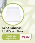 Oferta de Set 2 Sábanas Up&down Bear por 29,99€ en Prénatal