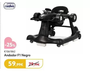 Oferta de Asalvo - Andador F1 Negro por 59,99€ en Prénatal