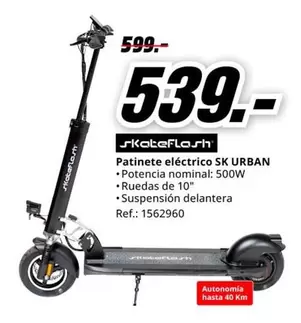 Oferta de Urban - Patinete Eléctrico Sk Urban por 539€ en MediaMarkt