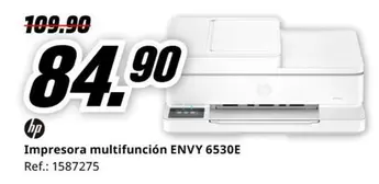 Oferta de HP - Impresora Multifunción Envy 6530e por 84,9€ en MediaMarkt