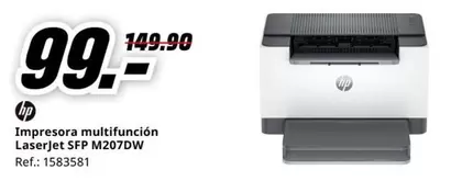 Oferta de HP - Impresora Multifunción Laserjet Spf M207DW por 99€ en MediaMarkt