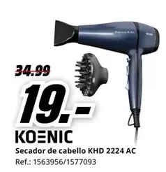 Oferta de Koenic - Secador De Cabello Khd 2224 Ac por 19€ en MediaMarkt