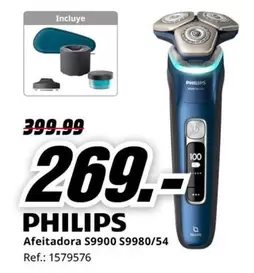 Oferta de Philips - Afeitadora S9900 S9980/54 por 269€ en MediaMarkt