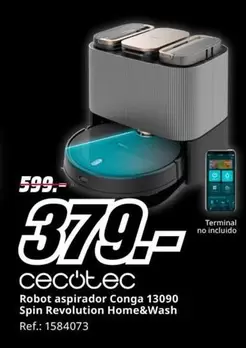 Oferta de Cecotec - Robot Aspirador Conga 13090 Spin Revolution Home&Wash por 379€ en MediaMarkt