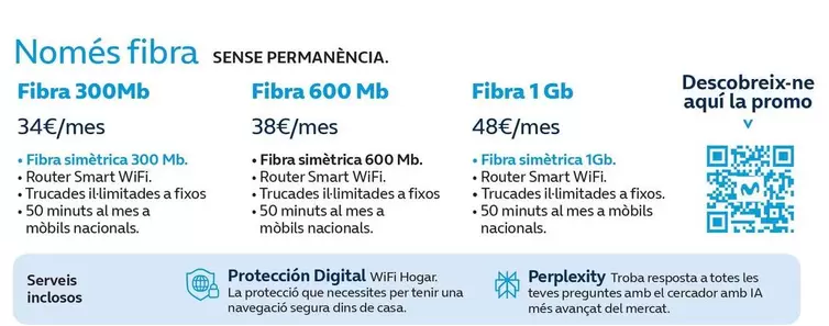 Oferta de Normes Fibra/ Sense Permanecia por 34€ en Movistar