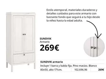 Oferta de Sundvik - Armario por 269€ en IKEA
