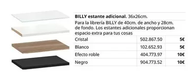 Oferta de Billy - Billy Estante Adicional por 5€ en IKEA