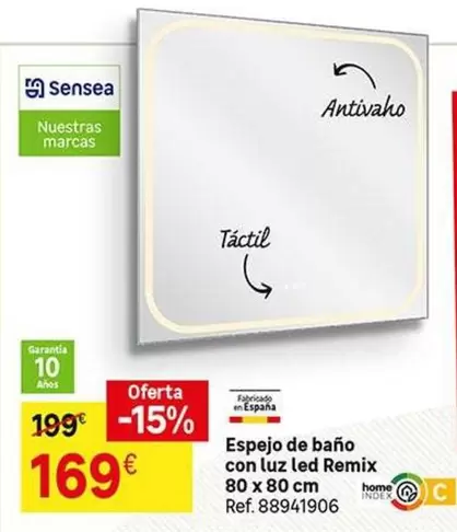 Oferta de Home - Espejo De Baño Con Luz Led Remix por 169€ en Leroy Merlin