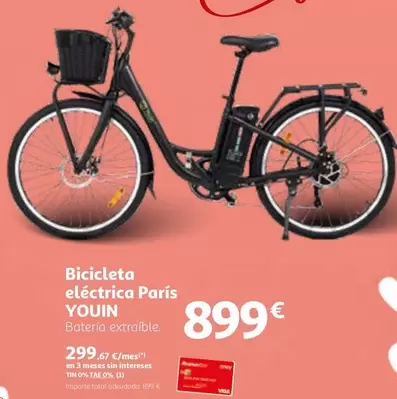 Oferta de París - Bicicleta Eléctrica Paris por 899€ en Alcampo