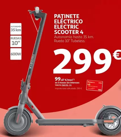 Oferta de Rueda - Patinete Eléctrico Electrico por 299€ en Alcampo