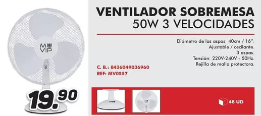 Oferta de Ventilador Sobremesa por 19,9€ en Mandatelo.com