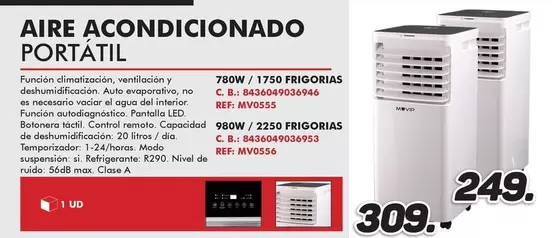 Oferta de Aire Acondicionado Portátil por 249€ en Mandatelo.com