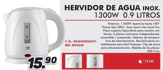 Oferta de Muvip - Hervidor De Agua Inox por 15,9€ en Mandatelo.com