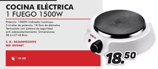 Oferta de Cocina Eléctrica por 18,5€ en Mandatelo.com