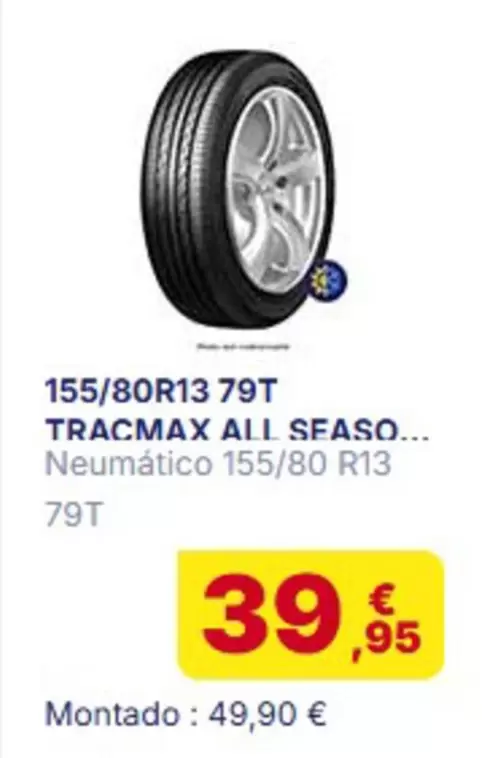 Oferta de 155/80R13 79T Tracmax All Seaso por 39,95€ en Carter Cash