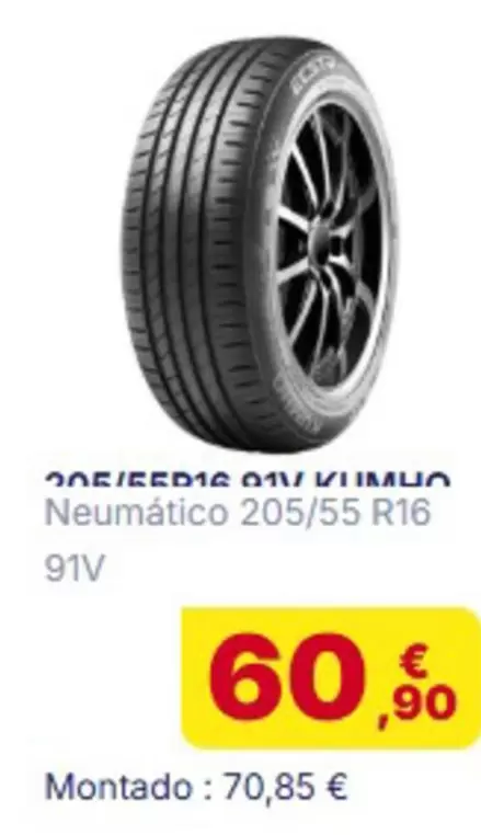 Oferta de Neumatico 205/55 R16 por 60,9€ en Carter Cash