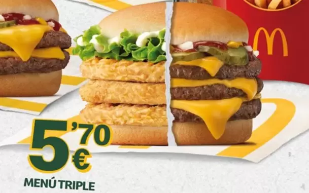 Oferta de Menu Triple por 5,7€ en McDonald's