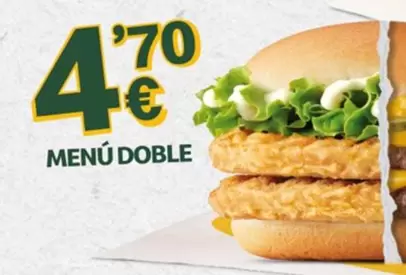 Oferta de Menu Doble por 4,7€ en McDonald's