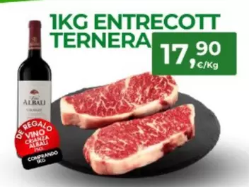 Oferta de 1 Kg Entrecott Ternera por 17,9€ en Quality Supermercados