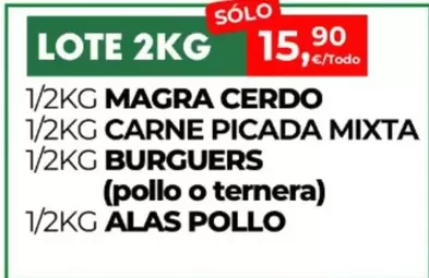 Oferta de Magra Cerdo/ Carne Picada Mixta/ Burguers/ Alas Pollo por 15,9€ en Quality Supermercados