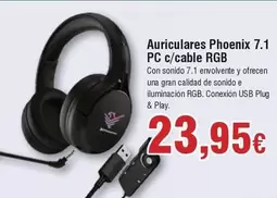 Oferta de Phoenix - Auriculares  7.1- Pc C/ Cable Rgb por 23,95€ en Froiz