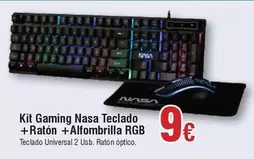 Oferta de Nasa - Kit Gaming  Teclado + Ratón + Alfombrilla RGB por 9€ en Froiz