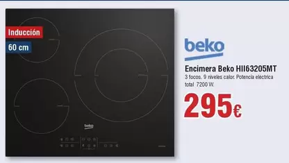 Oferta de Beko - Encimera Hi163205mt por 295€ en Froiz