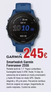 Oferta de Garmin - Smartwatch Forerunner 255S por 245€ en Froiz