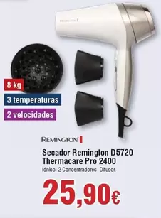 Oferta de Remington - Secador D5720 Thermacare Pro 2400 por 25,9€ en Froiz