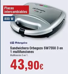 Oferta de Orbegozo - Sandwichera Sw7550 3 En 1 Multifunciones por 43,9€ en Froiz