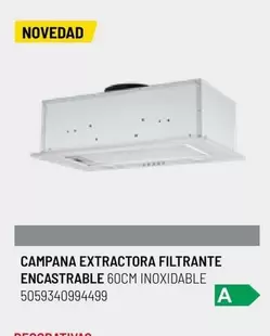 Oferta de Campana -  Extractora Filtrante Encastrable 60cm Inoxidable en Brico Depôt