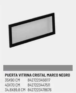 Oferta de Vitrina - Puerta Vitrina Cristal Marco Negro en Brico Depôt