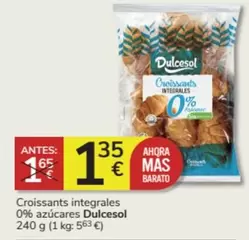 Oferta de Dulcesol - Croissants Integrales 0% Azúcares por 1,35€ en Consum