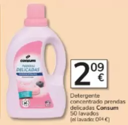 Oferta de Consum - Detergente Concentrado Prendas Delicadas 50 Lavados por 2,09€ en Consum