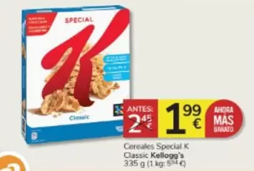 Oferta de Kellogg's - Cereales Special K Classic por 1,99€ en Consum