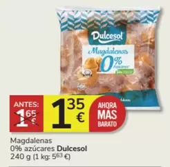 Oferta de Dulcesol - Magdalenas 0% Azucares por 1,35€ en Consum