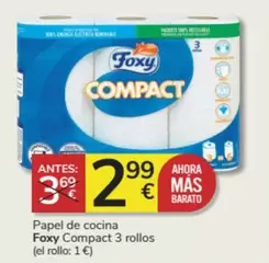 Oferta de Foxy - Papel De Cocina Compact 3 Rollos por 2,99€ en Consum