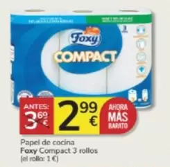 Oferta de Compact - Papel De Cocina  3 Rollos por 2,99€ en Consum